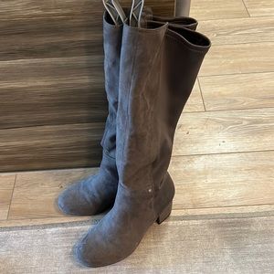 TORRID grey / gray knee boots - size 8 WW